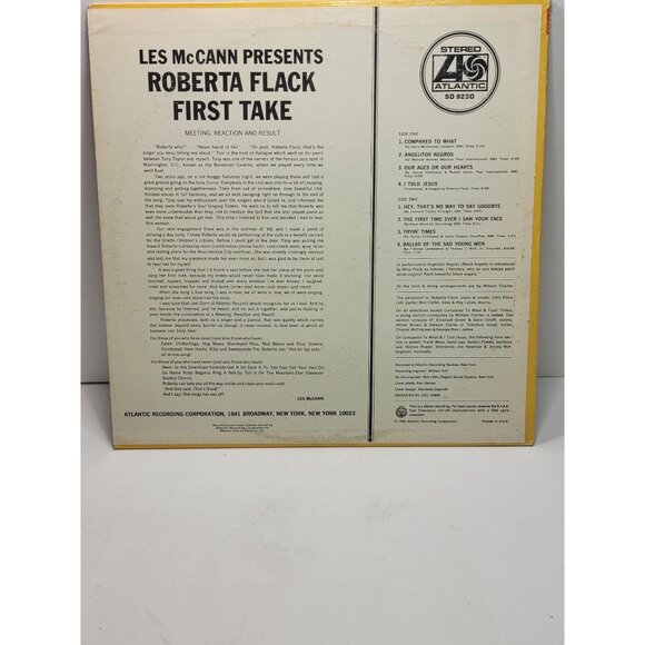 ROBERTA FLACK "First Take" Atlantic: SD 8230 Vinyl Records - Picture 2 of 4